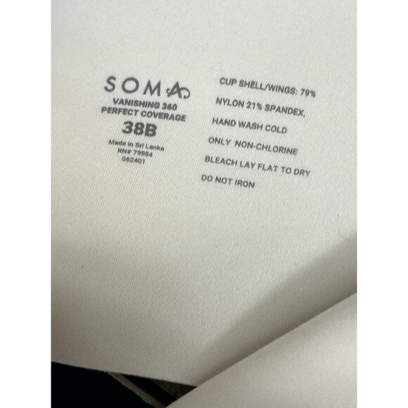 Soma Intimates Vanishing 360 Perfect Coverage Bra Size 38B Nude Beige - Picture 4 of 4